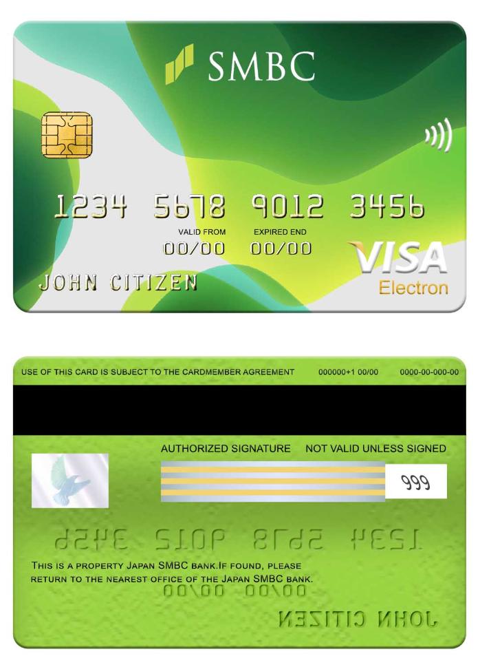 Japan SMBC bank visa electron card